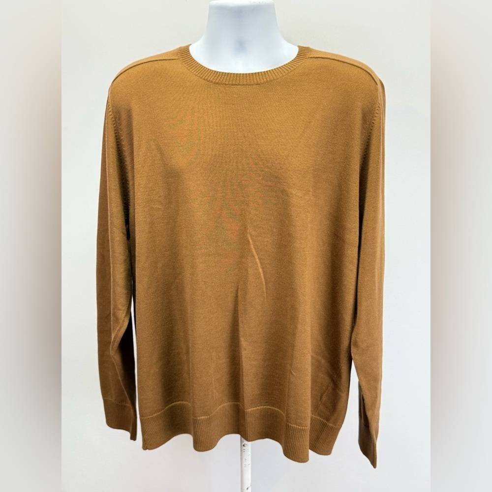 PARIS SUNDAY Men's brown 100% Fine Merino Wool crew neck Sweater size XXL